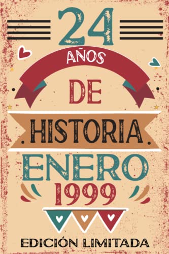 24 Años De Historia Enero 1999: Libro de visitas, cuaderno, 110 páginas de felicitaciones, idea de regalo, regalo Para la esposa, novia, mujer, La madre