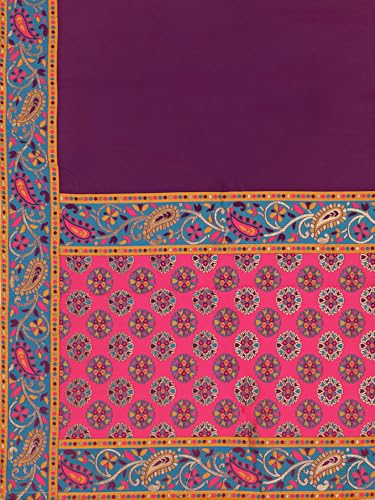 Image of PURVAJA Women's Jacquard Semi-Stitched Lehenga choli