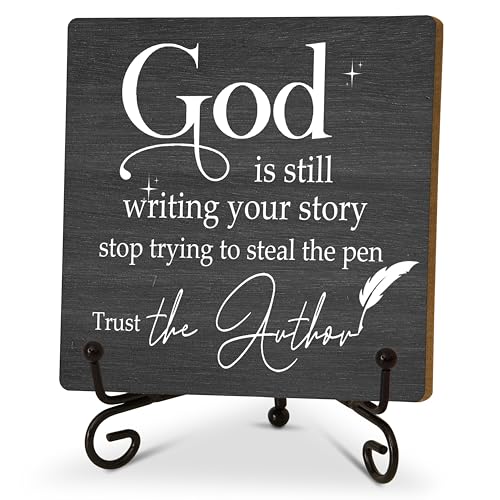 Christian Desk Decor, God is Still Writing Your Story Sign,