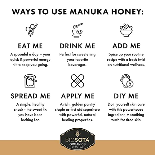 Miel Manuka Orgánica Biosota MGO 550+ 8.8 oz miniatura 4