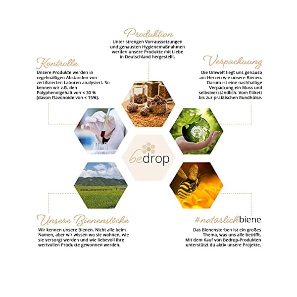 bedrop GelÃ©e Royale Kapseln Bio QualitÃ¤t 60 Kapseln - 1 Kapsel = 980 mg pures Gelee Royal, 10-HDA Gehalt <4,8% - Gelee Royal reich an Polyphenolen & Flavonoiden – Bild 7