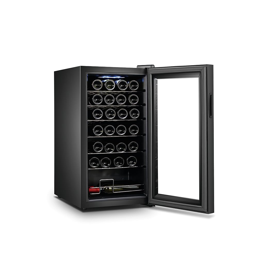 Orbegozo Vinoteca con compresor VCO 2800, volumen 74 litros capacidad para 28 botellas, refrigeracion por compresor, temperatura 5-18º, clase G, R600a