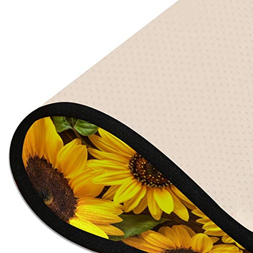 Sunflower Wood Board Retro Runner Rug Floor Mat Non-Slip Kitchen Rug Soft Area Rug Doormats Bath Carpet For Bathroom Entryway Hallway Dining Living Room #TOP5