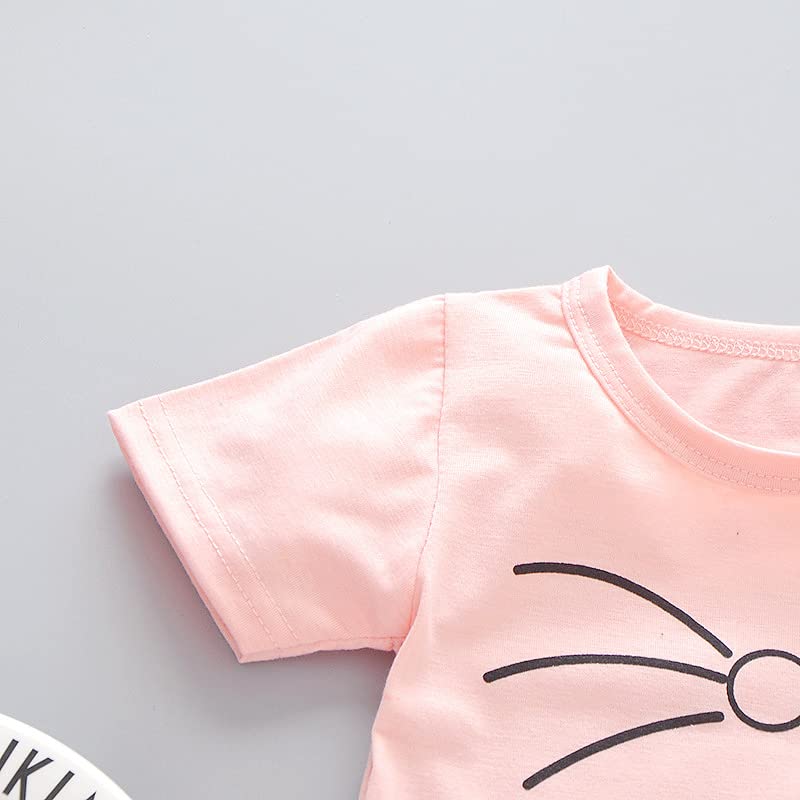 Image of Bold N Elegant Blended Tide Edition Han Summer Suits Cartoon 2 Pc Suspender Dungaree Baby Boy's Girl Clothing Tshirt Shorts For Little Kids