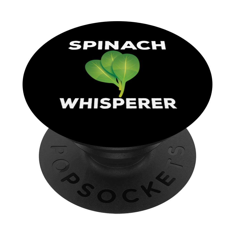 Funny Spinach Whisperer Outfit Garden Plants PopSockets Swappable PopGrip, Black