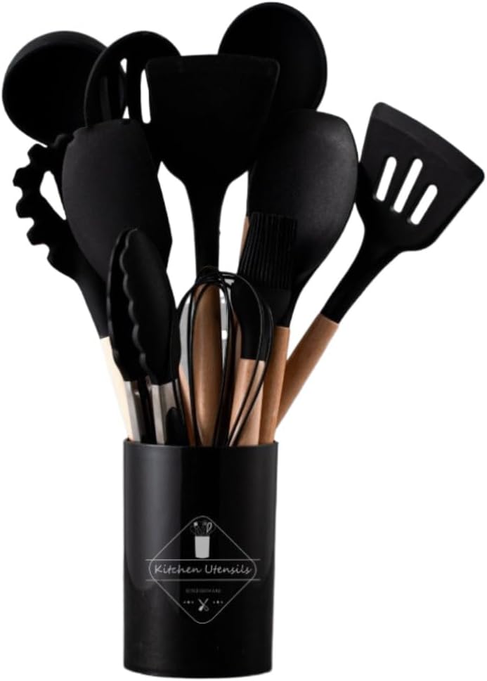 OGXN耐熱シリコン 木製キッチンツール 12/24 点セット クッキング器具 台所用品 新居祝い・母の日プレゼント 一人暮らし・料