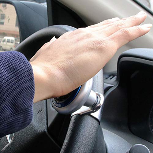 Vosarea Metal Steering Wheel Assistive Ball Car Spinner Steering Wheel Knob (Carbon Fiber) (Blue) #TOP7