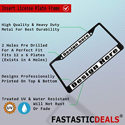 Metal Insert License Plate Frame Black Cat with Yellow Eyes Lover Weatherproof Car Accessories Black 2 Holes Solid Insert - Thumbnail 2