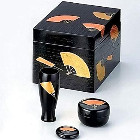 Amazon Co Jp 茶道具 茶箱セット 掻合 扇面蒔絵 雪 月 花 卯の花 和敬点前 ホーム キッチン
