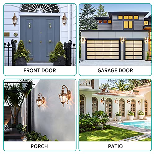 Lonedruid Outdoor Wall Light Fixtures Bronze 16.93”H Exterior Wall Lantern Waterproof Sconce Porch Lights Wall Mount With Hammered Glass Shade For House #TOP5