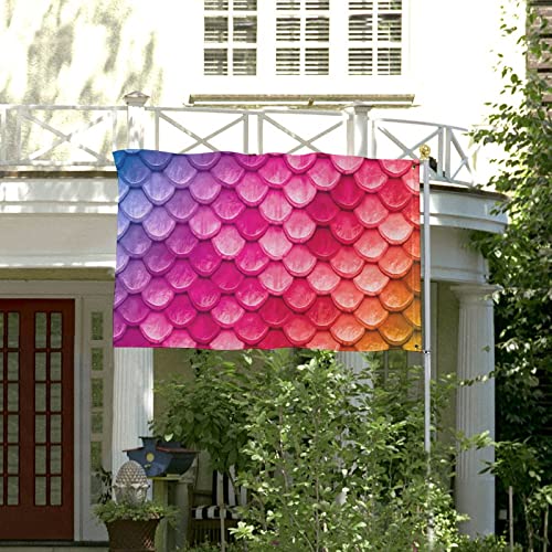 Beatiful Mermaid Fish Scale 3X5Ft 4X7 Ft Flag With Grommets Indoor Outdoor Banner Home Garden Decoration #TOP3