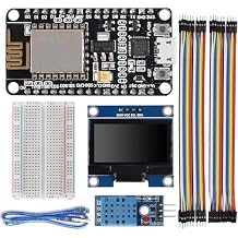 Electronics Starter Kit,WiFi Development Board with DHT11 Temperature Humidity Sensor 1.3" OLED Display 128x64 USB Cable Jumper Wire Breadboard