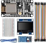 ALAMSCN Electronics Starter Kit,WiFi Development Board with DHT11 Temperature Humidity Sensor 1.3' OLED Display 128x64 USB Cable Jumper Wire Breadboard