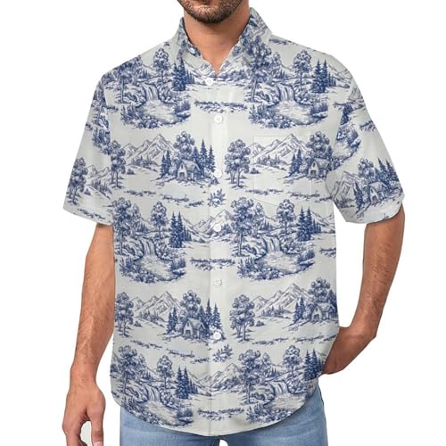 Chemise Aloha pour vacances d'été à la plage, vêtement décontracté style pastoral pour homme