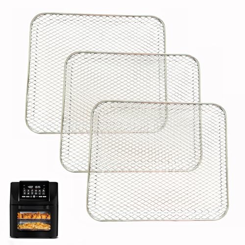 ALJ 3PCS Air Fryer Oven Mesh Shelf for Gourmia 14QT Digital Air Fryer Oven, Premium Dehydrator Rack Grid Grill Pan Crisper Cooking Plate Tray Insert Grate for Gourmia Air Fryer Oven, Dishwasher Safe