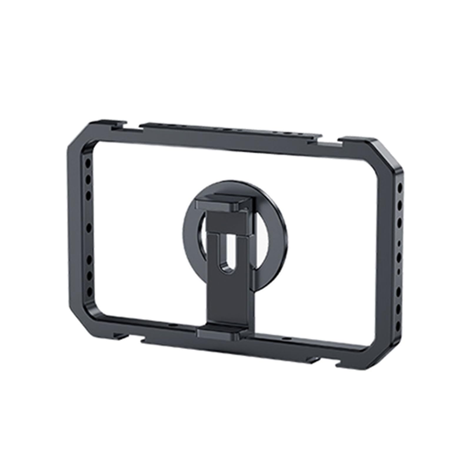 Tosuny Plataforma Universal para Jaula de Teléfono con Magnético y Abrazadera, Estabilizador de Vídeo de Aluminio con Doble Agarre Manual, 20 Roscas de 1/4", 4 Zapatas Frías, Pasador