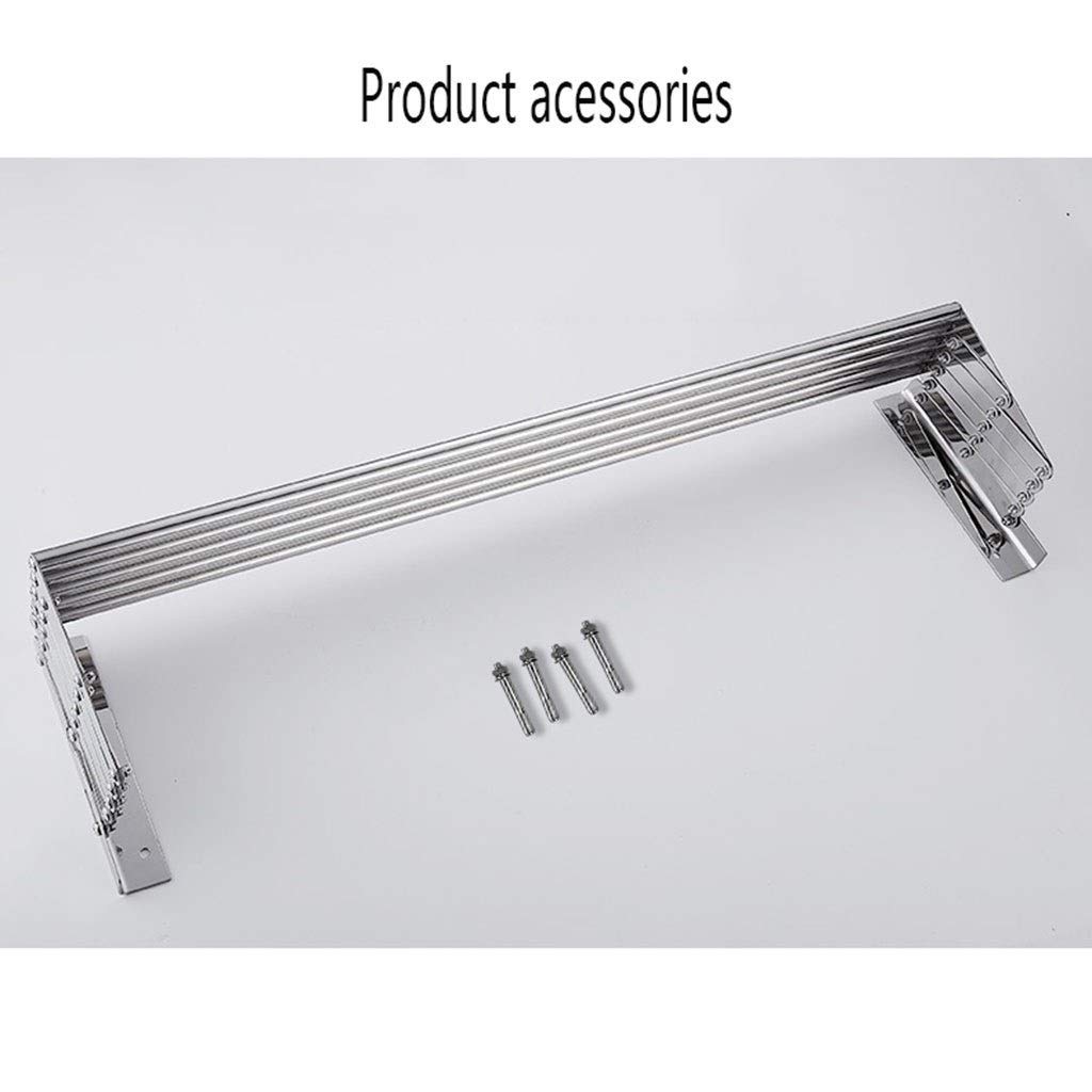 Estante de secado de pared de acero inoxidable que ahorra espacio, soporte retráctil para toallas con Hu Capaci para uso en interiores y exteriores (60 cm)