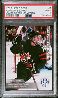 Mint Connor Bedard Hockey Rookie Card Upper Deck Graded PSA Mint 9 NHL Superstar Player #1 Draft Pick