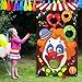 Carnival Toss Games with 3 Bean Bag, Fun Carnival Game for Kids and Adults in Carnival Party Activities, Great Carnival Decorations and Suppliers (Clown)