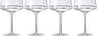 Vista 8 de Juego de 4 vasos de Martini & Champagne Coupé con cuchara plateada 10 onzas Crystal Luxury , Premium soplado a mano Cóctel clásico y copas