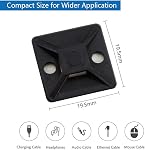 10Gtek Self Adhesive Cable Tie Mounts - 3M Strongly Adhesive-Backed Zip Tie Base Holders for Home, Office Cable Wire Management,in Black(19.5mm x 19.5mm, 100pack)