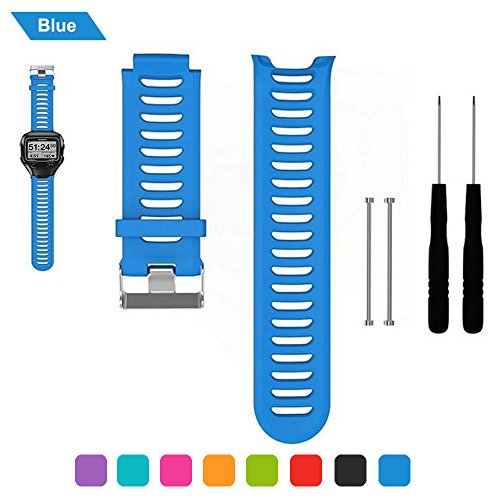 Bemodst® Strap Compatibel met Garmin Forerunner 910XT, Siliconen Vervanging Horloge Polsband Sport Smartwatch Polsband Armband Met Verwijdering Gereedschap Voor Garmin Forerunner 910XT (Blauw)