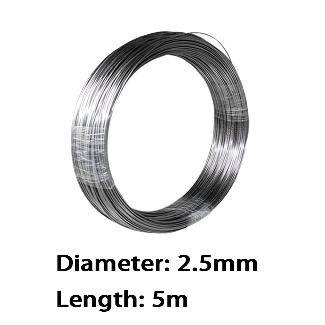 Fil De Titane TA2 Haute Résistance Et Résistance À La Chaleur Fil De Titane Haute Pureté,Longueur 5m Diamètre 1mm à 2,5mm,Diameter 2.5mm