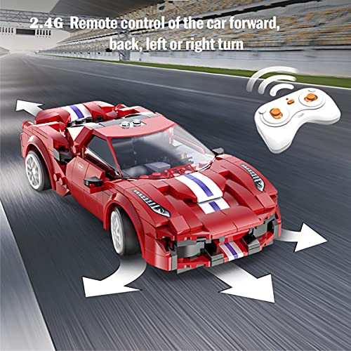 NEWRICE Fernbedienung Rennauto Bauspielzeugsets,488 Sportwagen Modell Bausteine Auto,App-Programmierung und RC… – Bild 3