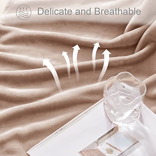 Exclusivo Mezcla King Size Flannel Fleece Velvet Plush Bed Blanket As Bedspread, Coverlet, Bed Cover (90X104 Inches, Camel) Soft, Lightweight, Warm And Cozy #TOP5