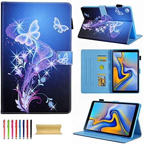 Galaxy Tab A 10.1 2019 Case (SM-T510/T515) - Techcircle Premium Slim PU Leather Stand Folding Folio Cover Case for Samsung Galaxy Tab A 10.1 Inch Tablet SM-T510/T515 2019 Release, Purple Butterfly