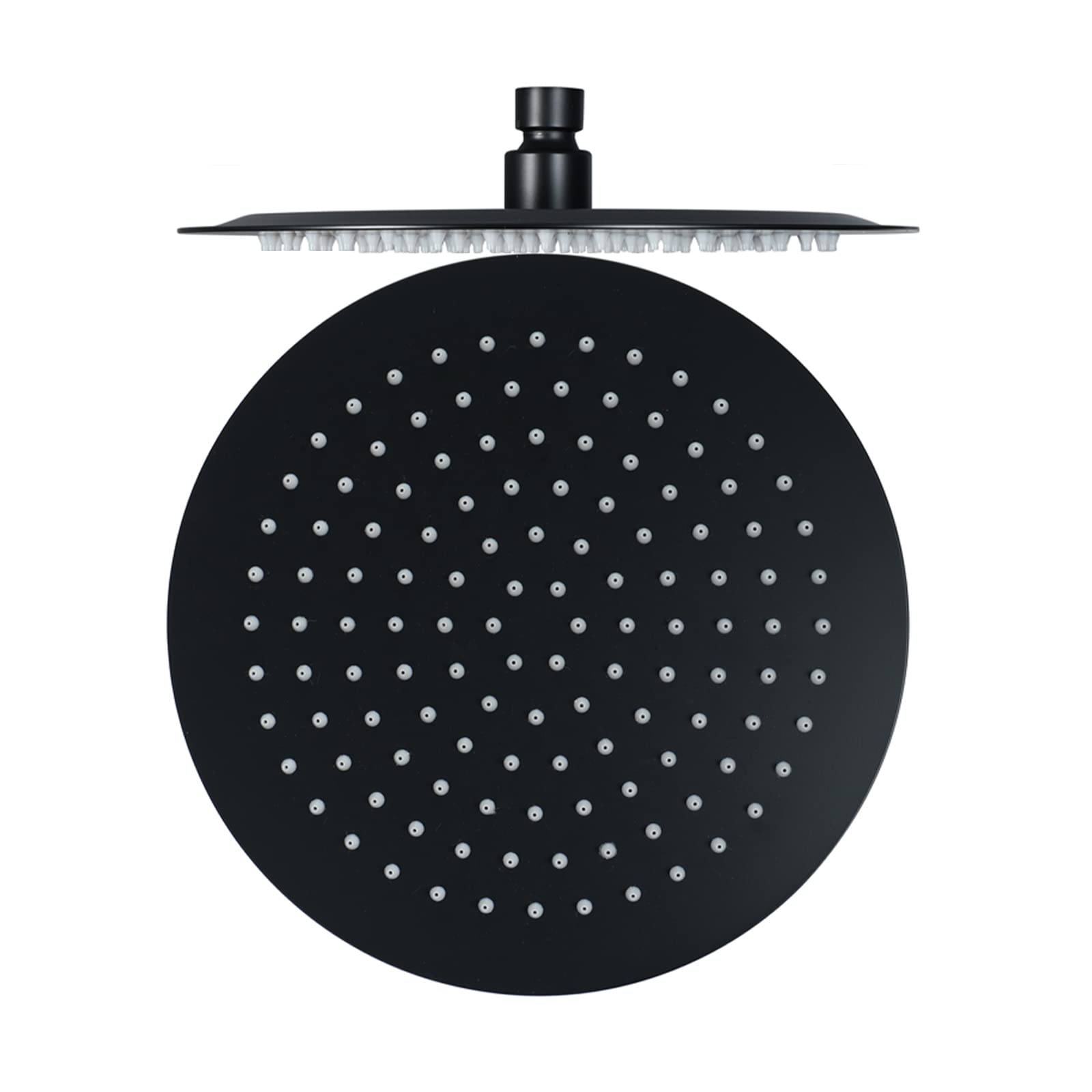Alcachofa de Ducha de Lluvia Redonda de 40 cm, Cabezal de Ducha de Alta Presión de Acero Inoxidable, Ducha de Techo de Baño Ultrafina de Lujo con Acabado Negro