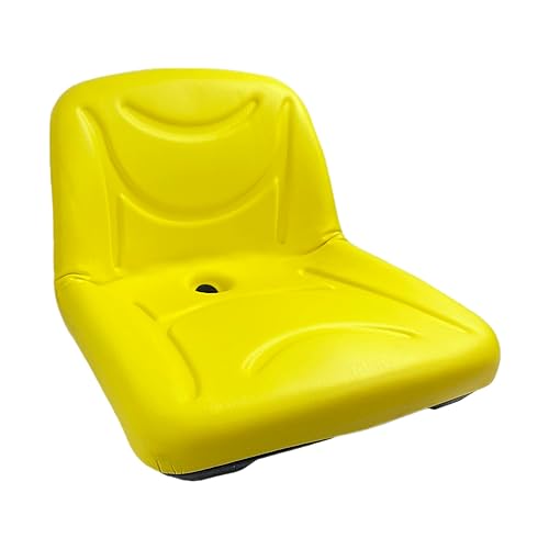 E-AUC11476 DirectFit - Asiento amarillo con respaldo alto (15 pulgadas) para John Deere 135, 145, D120, D125, D130, D140, D150, E120, E130, E140,