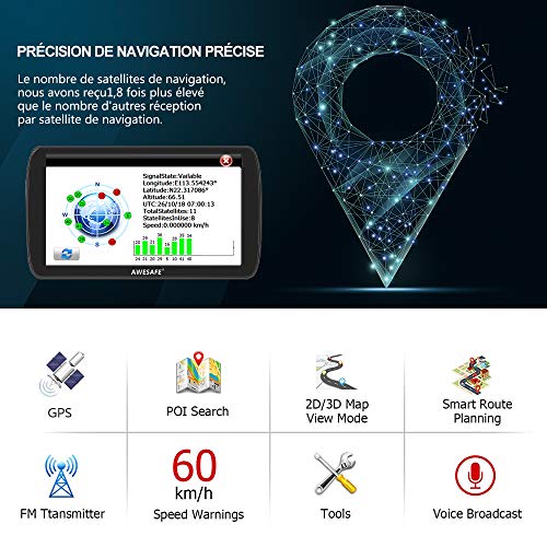 AWESAFE GPS Poids Lourds GPS Voiture 9 Pouce Écran Tactile 52 cartographie Nationale Mises à Jour gratuites Chaque année… - Image 7