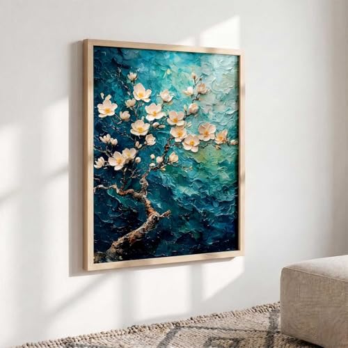 Image of kotart flower Wall Art Home Decoration | Aesthetic Floral Paintings With Frame For Living Room Bed Room Hotel Wall Decor Digital Reprint (19x25 inch)