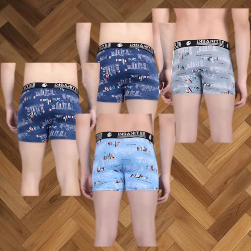 Image of Men's Nylon Stretch Printed Trunk | Ultra-Soft, Breathable Innerwear for Men | Stylish & Supportive Fit