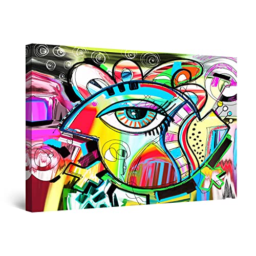 Startonight キャンバス ウォールアート 装飾 抽象的な色の鳥のプリント 寝室用 60 x 90 CM