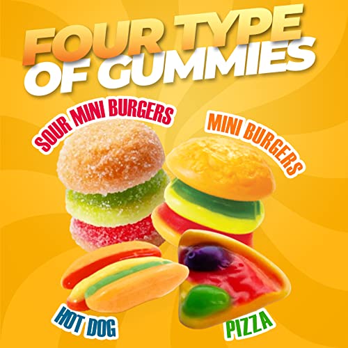 Efrutti Gummy Candy Variety Pack – Sweet & Sour Gummies With Burgers, Mini Burgers, Pizza And Hot Dog Tangy Fruity Gummies Bulk Candy For Home, Office Gifts Or Birthday – 4 Lbs Bulk Pack Pieces #TOP1