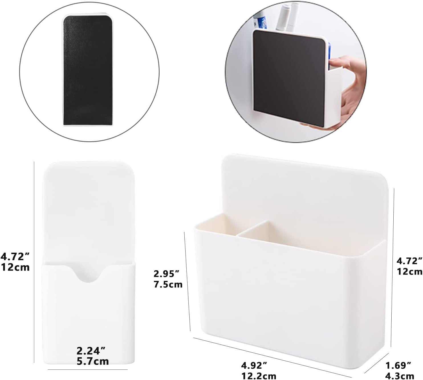 Magnetischer Marker-Halter, Wandhalterung, Marker-Halter, magnetischer Stifthalter für trocken abwischbares Whiteboard, Kühlschrank, weiß, selbstklebender Marker-Halter, Schule, 2 Stück