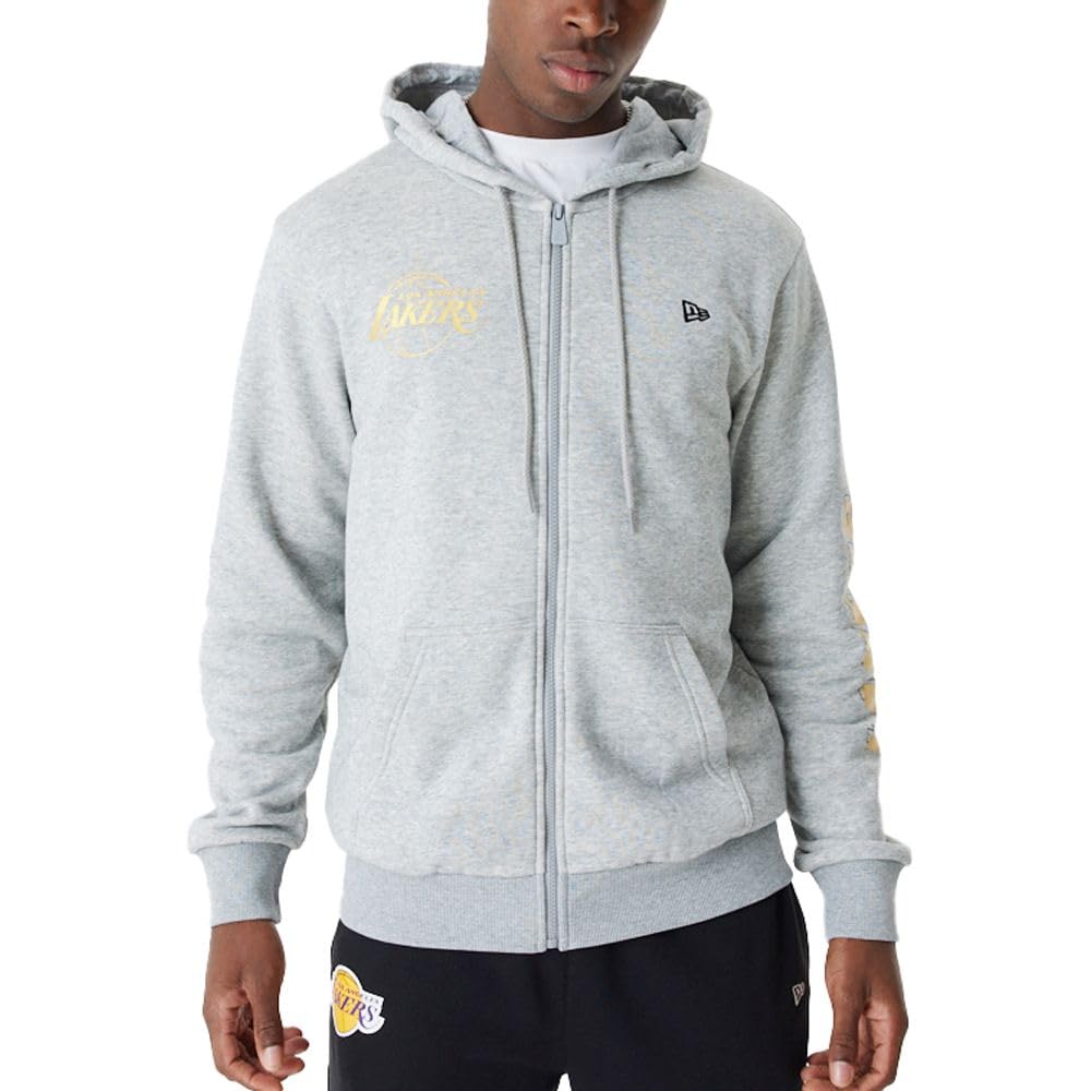 New Era Bluza z kapturem Mężczyźni Team Script Fz Hoody Loslak Hgrmtg Los Angeles Lakers