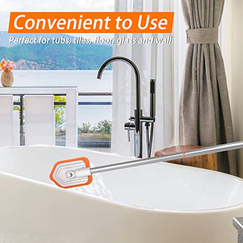 Shower Scrubber For Cleaning With Long Handle - Dolanx Tub And Tile Scrub Brush With 2 Scouring Pads For Bathtub, Bathroom, Wall, Floor, Baseboard #TOP4
