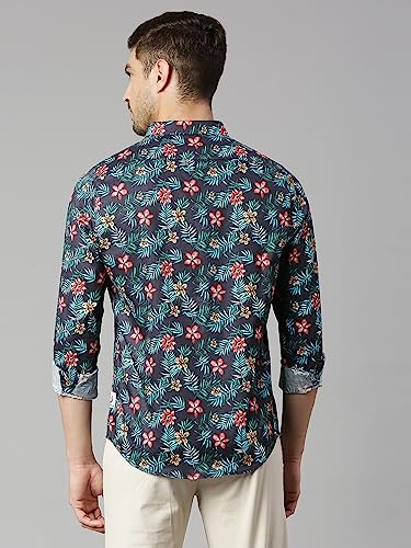 Image of Thomas Scott Men's | Printed | Full Sleeve | Slim Fit | 100% Cotton | Spread Collar | Casual Shirt