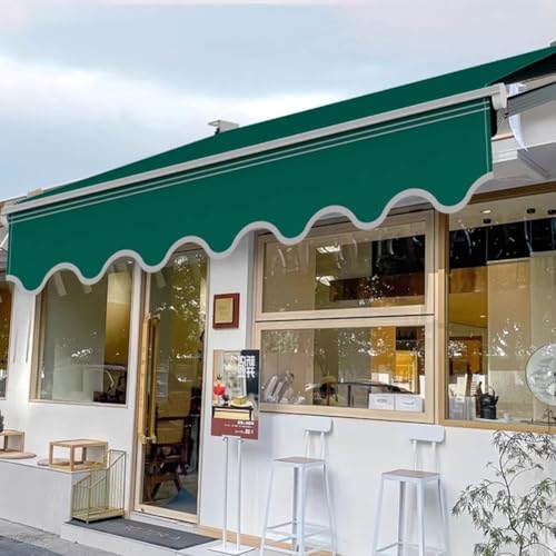 Store banne rétractable manuel en polyester imperméable pour ombre de terrasse et jardin - 2