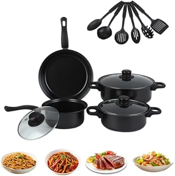Non Stick Pots and Pans Set - 13 Piece Induction Hob Pan with Lids - Saucepan Sets & Cookware Sets for Kitchen - Pans Set Non Stick for Induction Hob Only Not for Gas