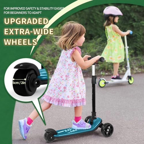 Image of besrey 3 Wheel Scooter for Kids Ages 3-10 with 4 Adjustable Height | LED Light Wheels, Foldable Toddler Scooter, Extra Deck, Lean-to-Steer Design, Sturdy and Safe