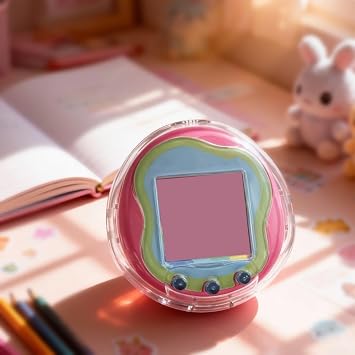 Clear Hard PC Case Designed Exclusively For Tamagotchi-Uni Protection Coverage And Operational Continuity Daily Usage Scenarios(Pink)