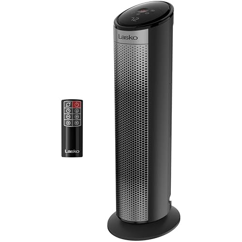 Lasko Elite Collection Revolution Full-Room Ceramic Heater with Remote, CC23645, Black