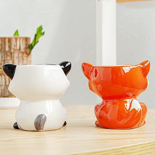 Miniatura 7 de DIYOMR Bonita maceta de cerámica de animales, maceta pequeña para suculentas, maceta con forma de dibujos animados para plantas pequeñas, cactus de