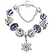 Produktbild CHX Blaue weibliche Armband Legierung Schneeflocke Anhänger Kürbis Auto Glasperlen Armband Schmuck (Size : 17cm)