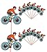 AK Giftshop Lot de 14 drapeaux pour cyclistes - Décorations pour gâteaux et cupcakes
