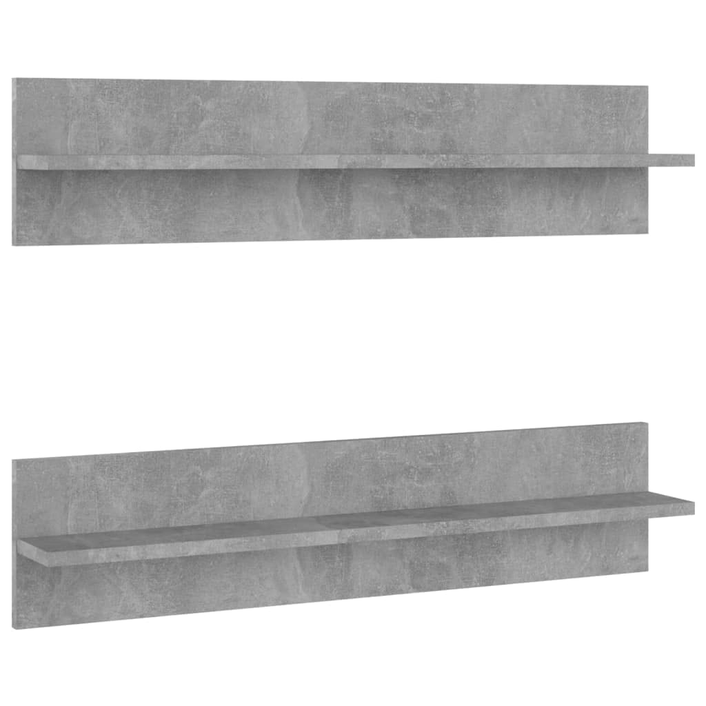 vidaXL Mensole Muro 2pz Grigio Cemento 80x11,5x18cm Legno Multistrato